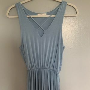 Lush, light blue maxi dress
